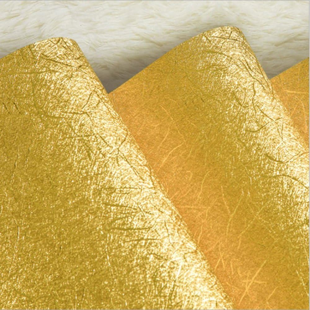 QIHANG Thick Waterproof Gold Foil Wallpaper Hotel KTV Bars TV Backdrop Wallpaper Gold Color 0.53m*10m=5.3㎡