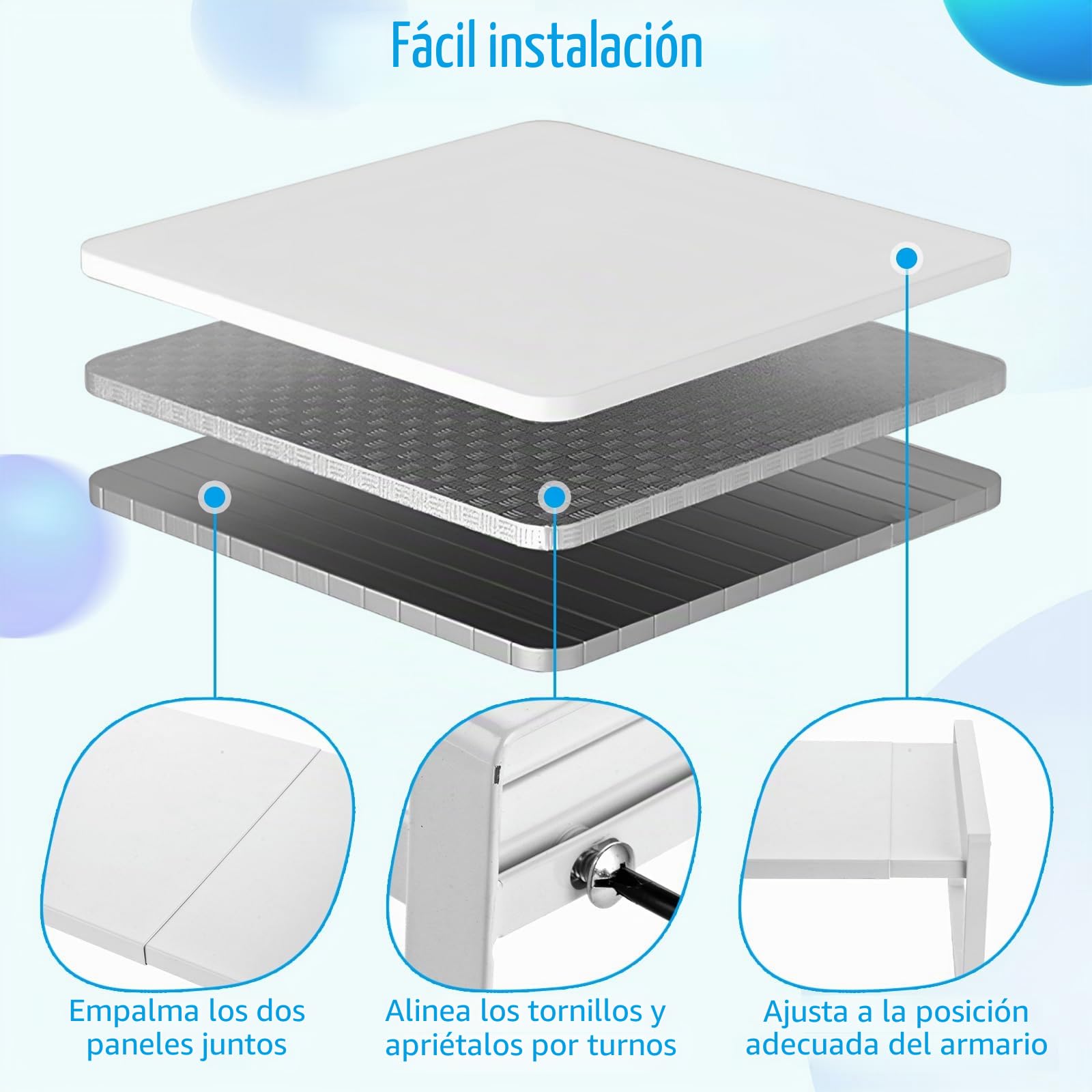 AKOLAFE 2 Piezas Estante Cocina Extensible Blanco, Organizador Cocina de Metal 35-65 Cm, Estantería Armario para Especias Encimera Bano Oficina Aparador