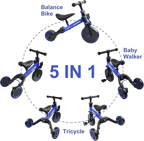 Miniatura 8 de Elantrip Bicicleta de equilibrio 5 en 1 para niños de 1 a 3 años, triciclo para niños pequeños, triciclo para niños, regalo y juguetes para niños y