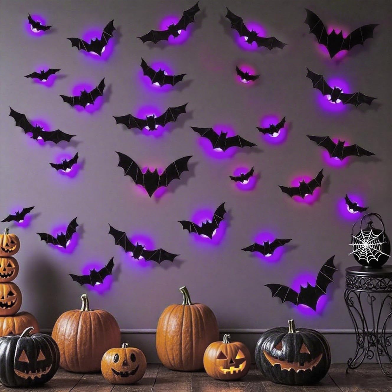 Evergreen Halloween-Deko: Bewegliche Fledermaus Mit Sound – Lila, Für Garten, Haustür & Party