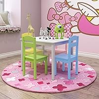 Vista 6 de Nightcore Juego de mesa y 4 sillas de madera para niños, juegos de sillas de actividades para 2 a 6 años, juego para niños pequeños, muebles de sala