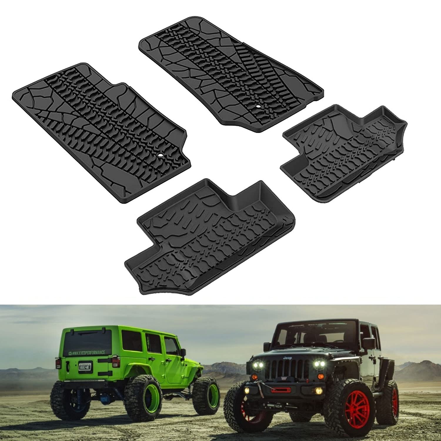 Tapis de sol Jeep Wrangler JK pour stopper la boue et l'eau dans l'auto