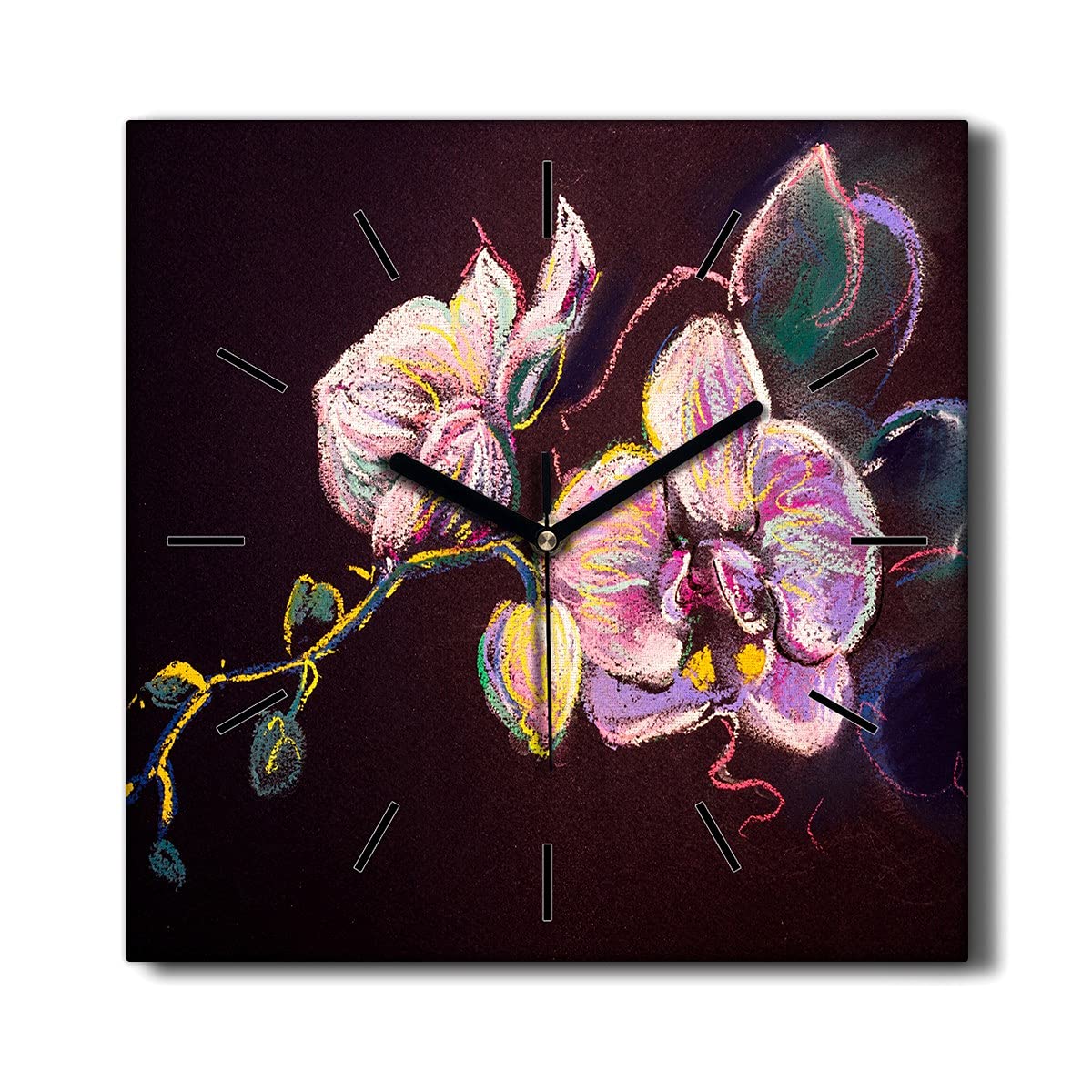 Horloge sur Toile sans tic-tac 30x30cm : finis les bruits stressants dans votre salon