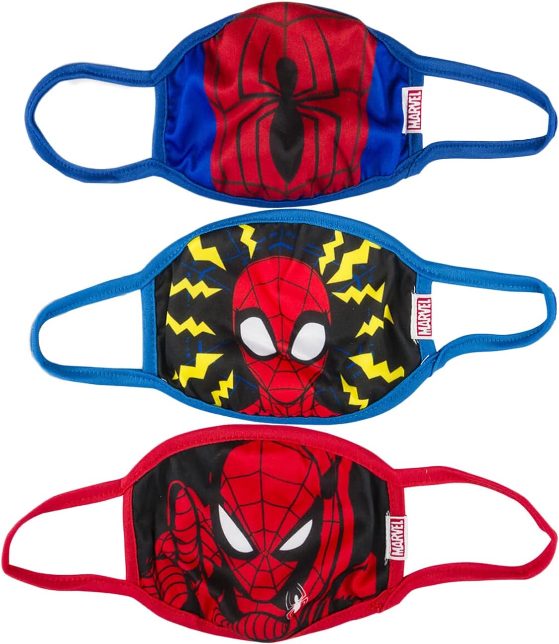 Disney Spider-Man Marvel Kids Cloth Face Masks Ages 4 to 8 Cotton Pack of 3 Berkshire Fashions Washable Reusable Non-Medical