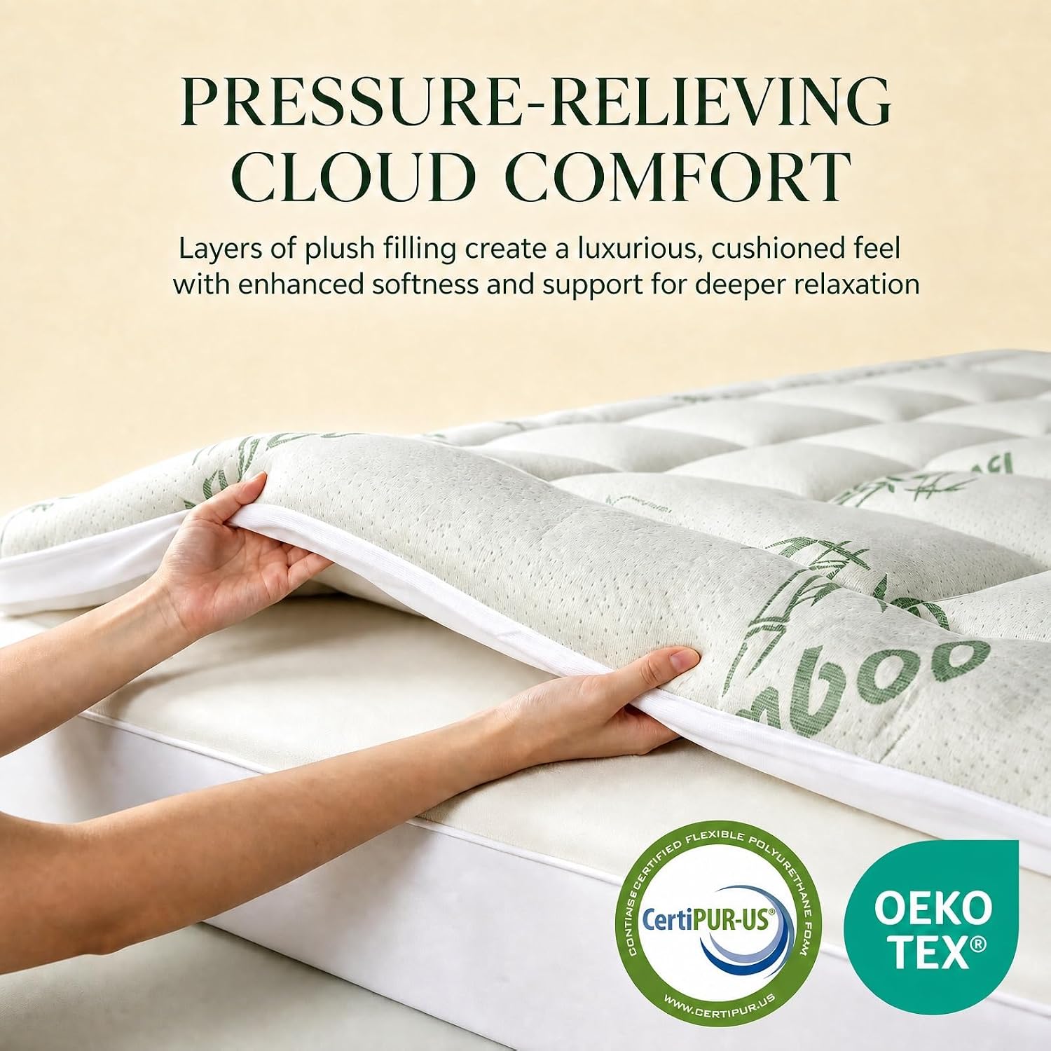 Waterproof Full Mattress Topper,Breathable Pillow Top Bed Pad