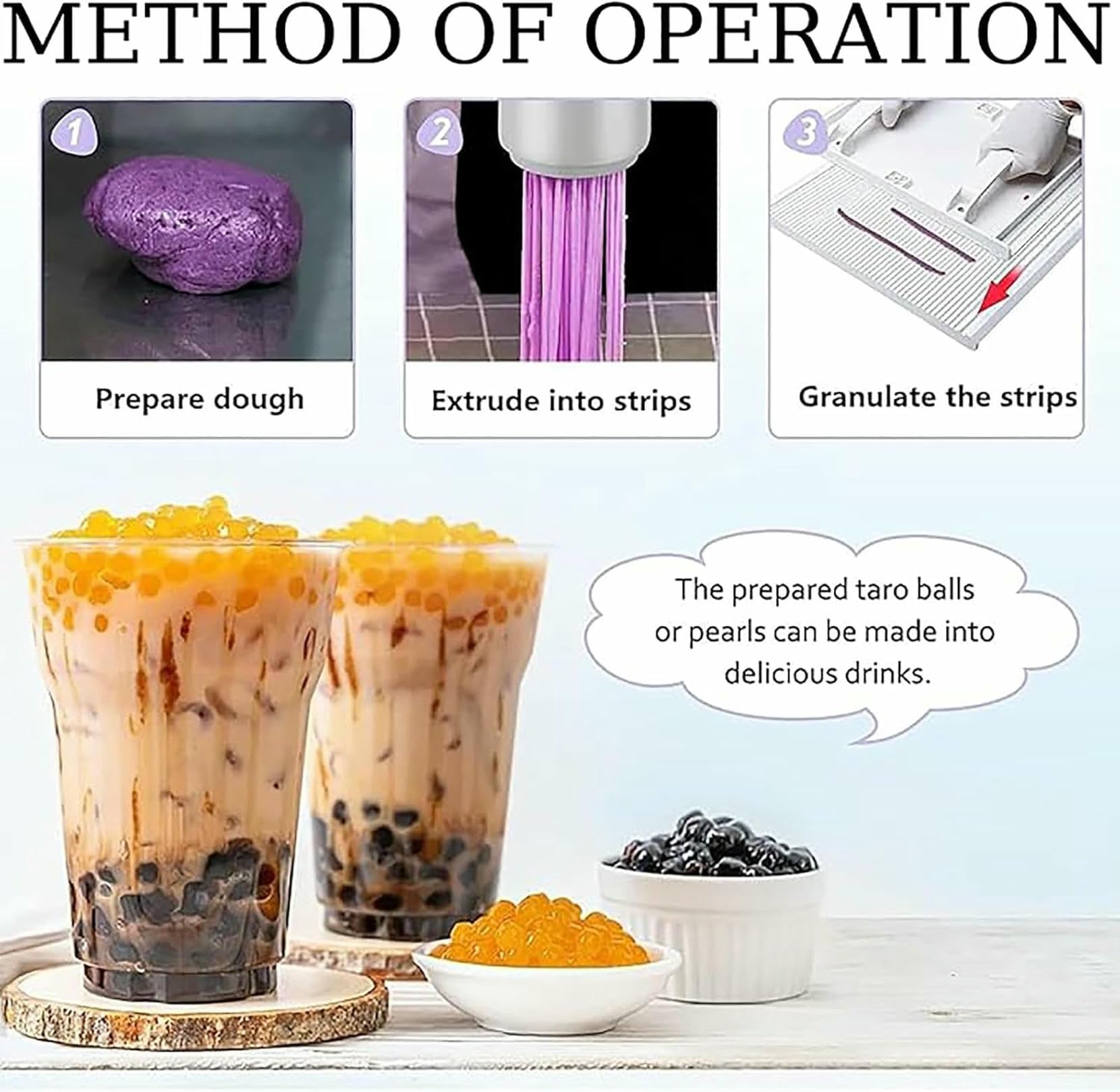 Creatore Manuale di Perle di Tapioca | Strumento Fai da Te for la Formazione di Perle for Perle di Tapioca da 3-12 mm | Tavola for sfregamento di Palline di Taro e manioca(6mm)
