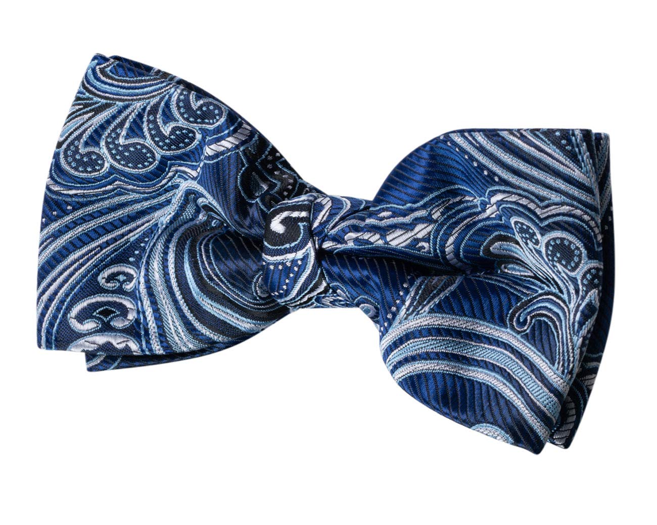 Dobell Mens Navy Paisley Jacquard Bow Tie Pre-Tied