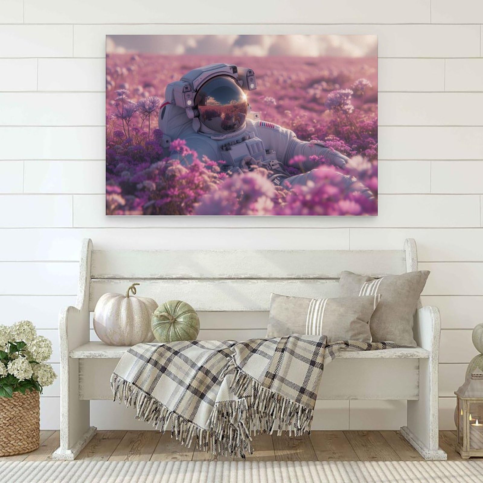 Amazon.com: Astronaut Laying Relaxed in A Field of Purple Flowers