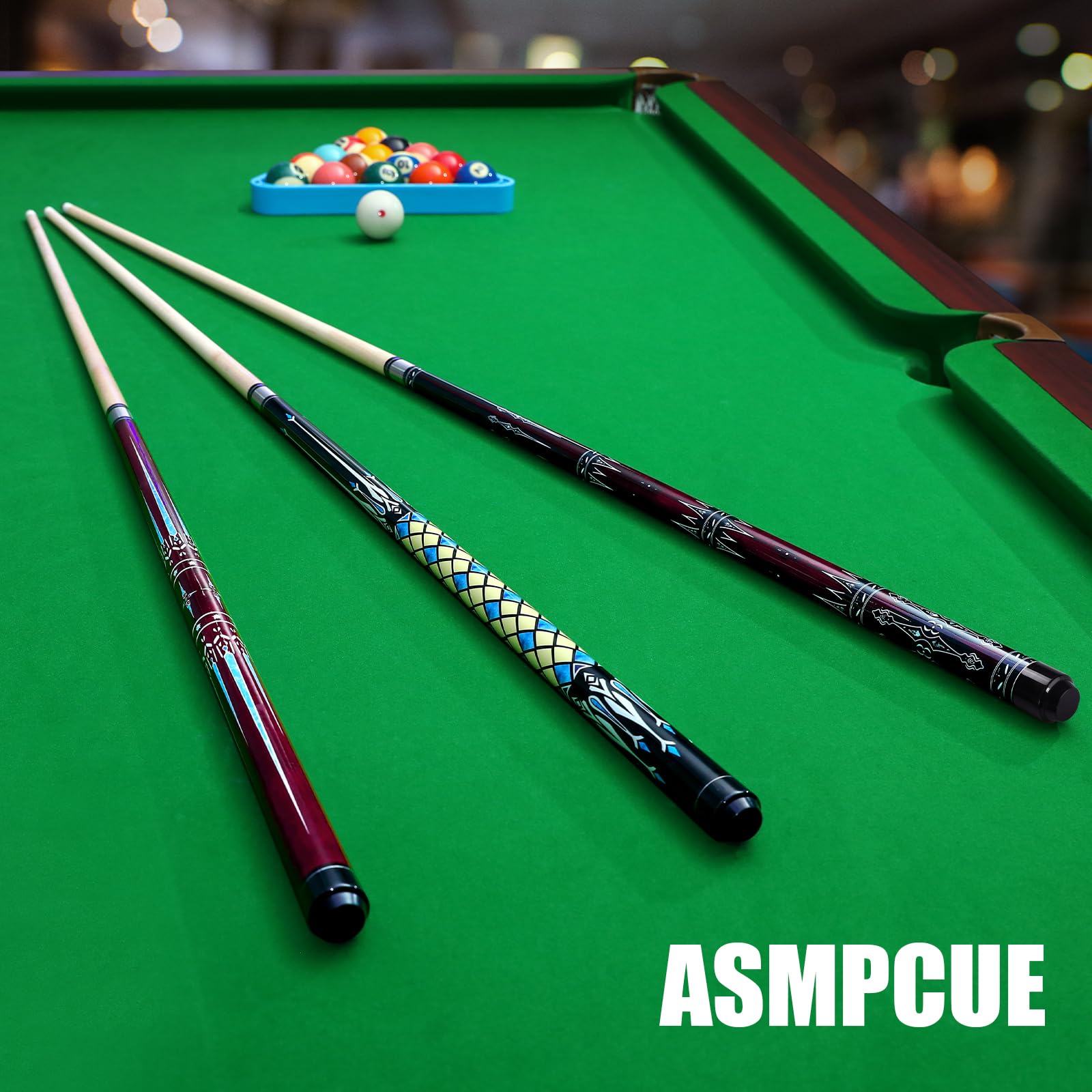 Billard Queue, 58'' 20oz Pool Queue Kanadischer Ahorn Pool Cue 13mm Spitzen für Professionelle Billardspieler, Queue Stick für Billard Tisch Sport