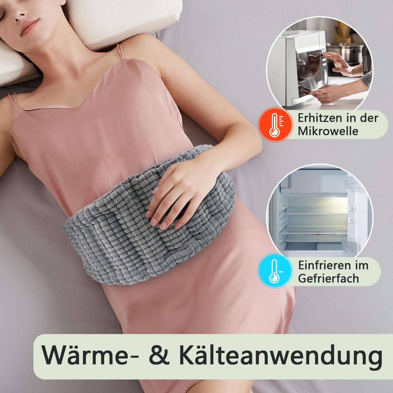 AROMA SEASON Wärmegürtel Rücken Lendenwirbelsäule für Mikrowelle | Körnerkissen | Wärmekissen