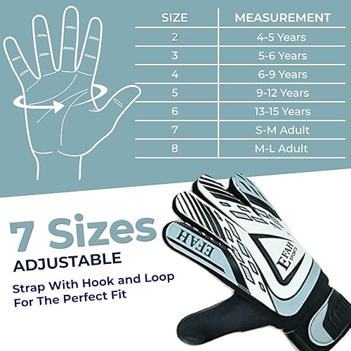 Miniatura 7 de Guantes de portero de fútbol para niños y jóvenes, guantes de portero de fútbol con palmas de agarre fuerte