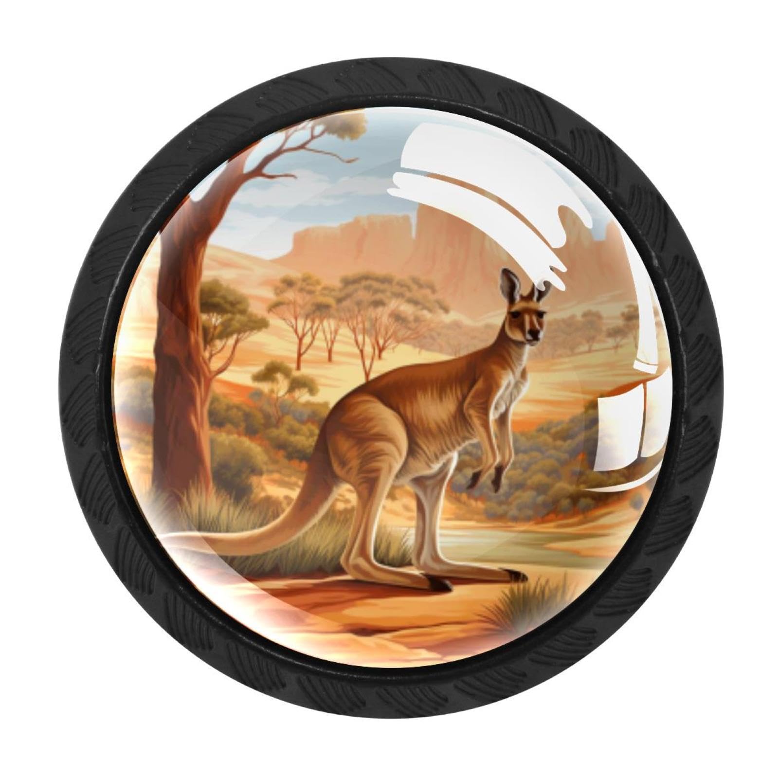 Chenzzzz Multicolored 03 4 Pieces Kangaroo Drawer Knobs, 35Mm Black Cabinet Knobs, Drawer Pulls And Knobs, Dresser Drawer Knobs, Cabinet Hardware Kitchen Cabinet Knobs