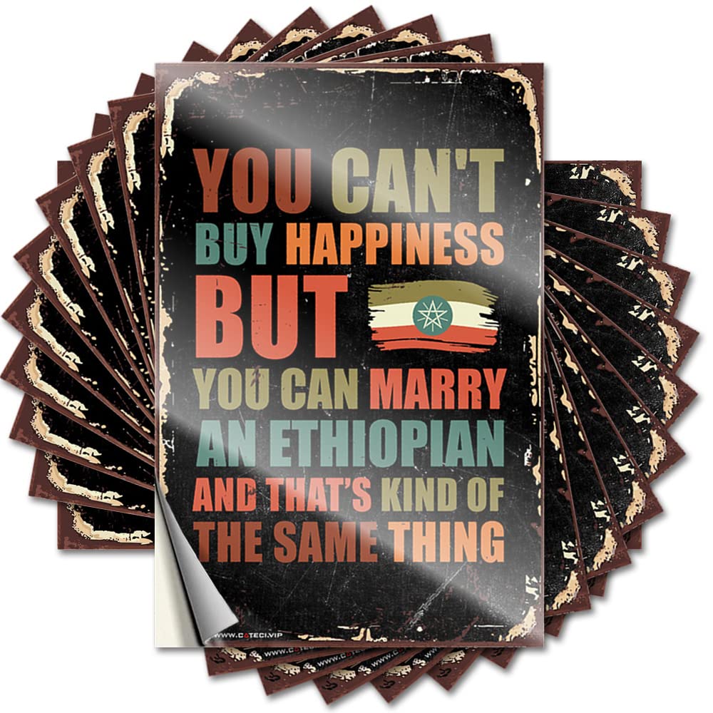 Tattoo Large Layered Badass Bumper You Can't Buy Happiness But You Can Marry an Ethiopian - Scratch Resistant Stickers(12X18CM)