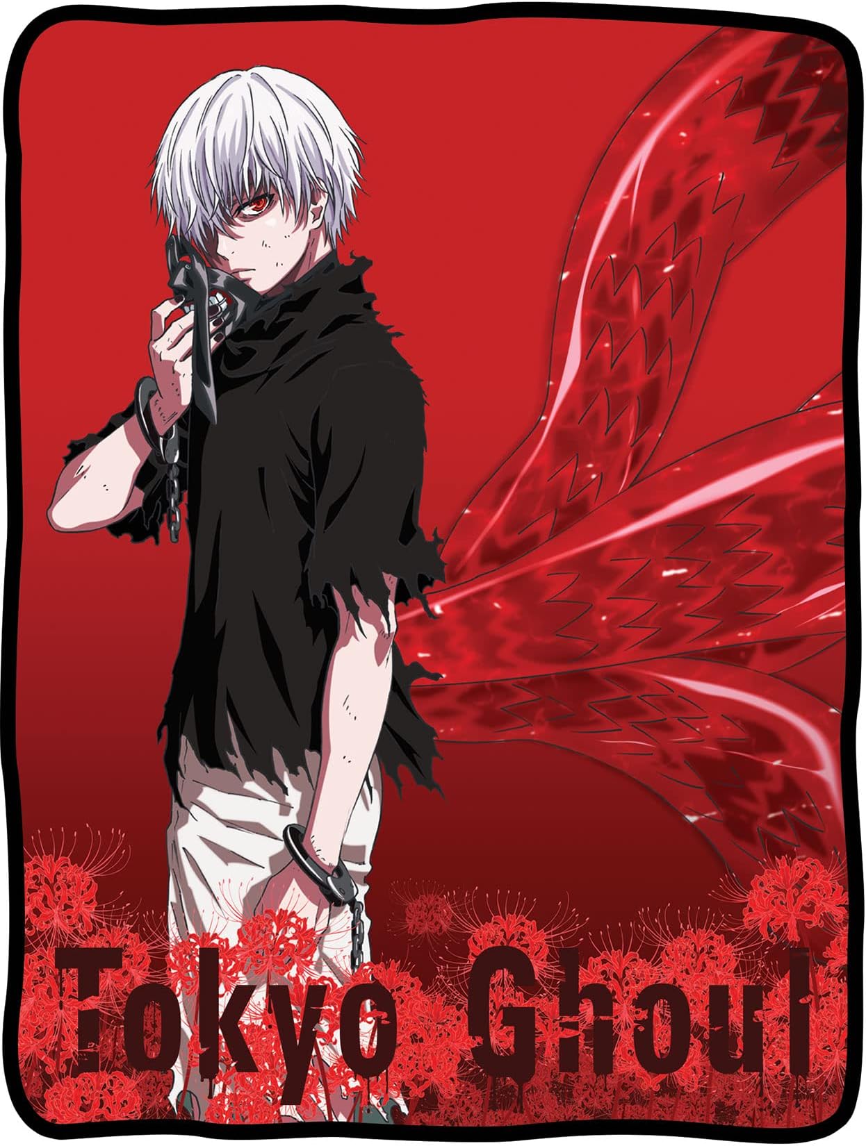 Tokyo Ghoul Ken Kaneki Rinkaku Kagune Fleece Throw Soft Lightweight Blanket 45x60 Inches
