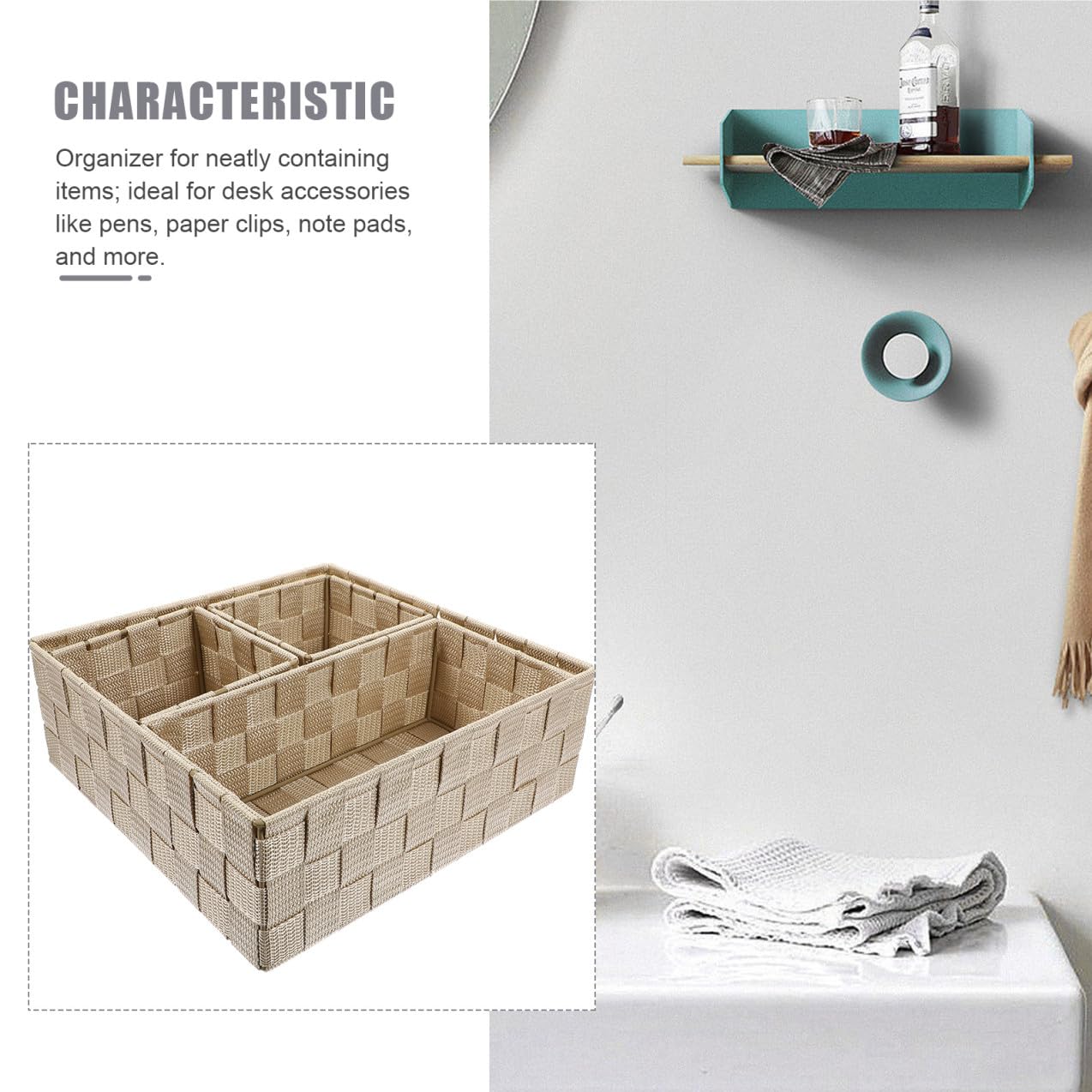Desktop Organizer 4 Stück aus Nylon und Eisen Aufbewahrungsbox