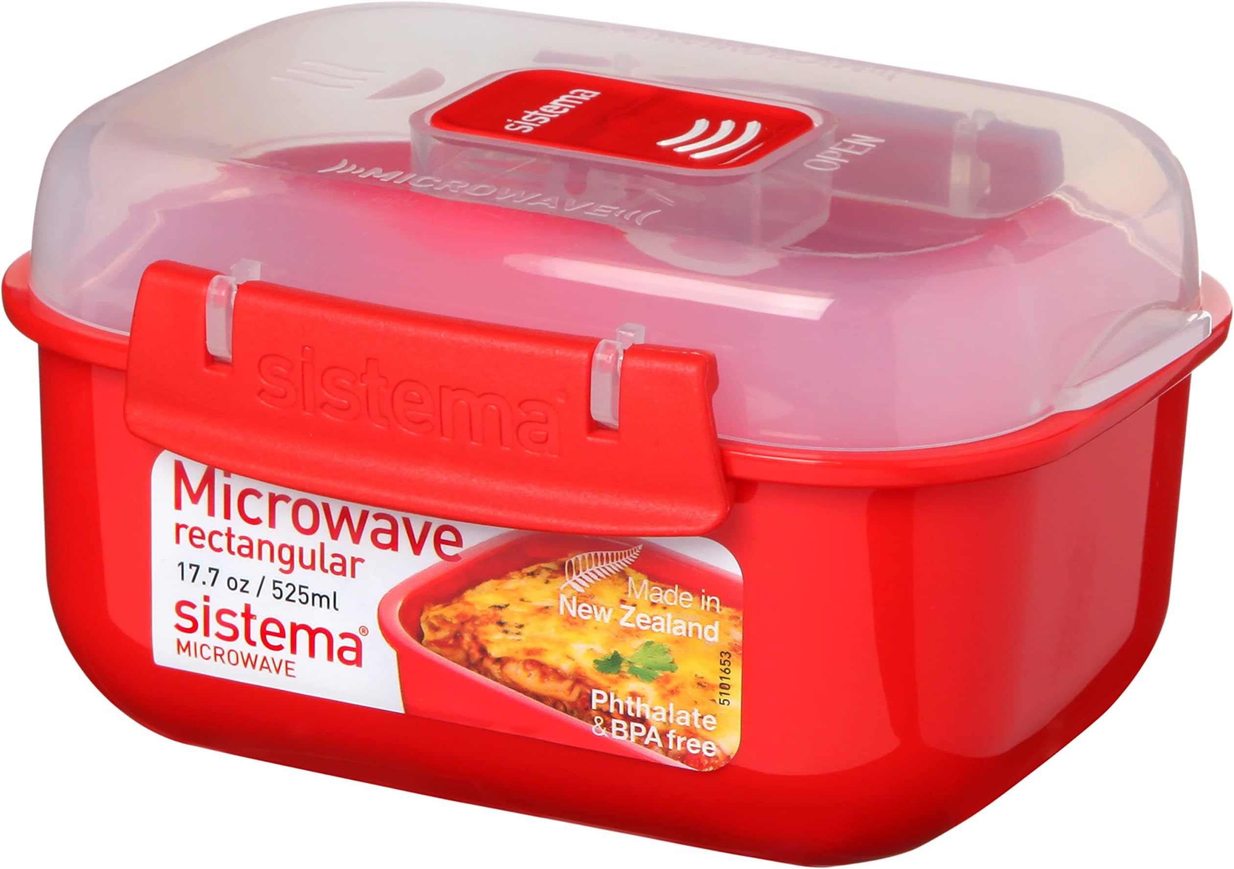 Rectangle Microwave Container | 525 ml | BPA-Free | Red/Clear