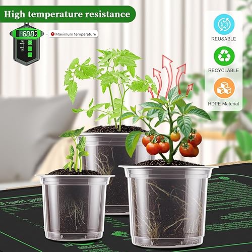 Vista 7 de SupKing Macetas transparentes para vivero de 5/4/3.5 pulgadas, maceta de plástico con agujeros de drenaje para trasplante de suculentas, esquejes