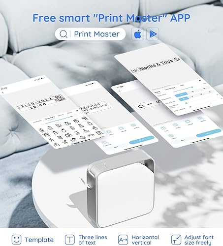 Miniatura 6 de Vixic D1600 Bluetooth Label Maker (Comes with 4 Color Label Tapes) Bundle with 4-Pack 3D11 Black on White Tape, 12mm (12 Inch), Compatible D1600