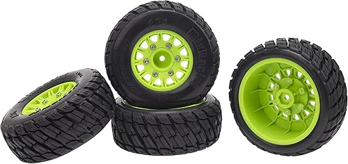 DKKY 110 Short Course Truck Tires Buggy Neumáticos de goma 12MM 14MM 17MM Acoplador para Slash Arrma Redcat (naranja)