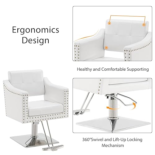 Miniatura 5 de BarberPub Silla de salón para estilista, silla de peluquería hidráulica, equipo de spa de belleza 8813 (ajuste de altura del asiento de 6 pulgadas)