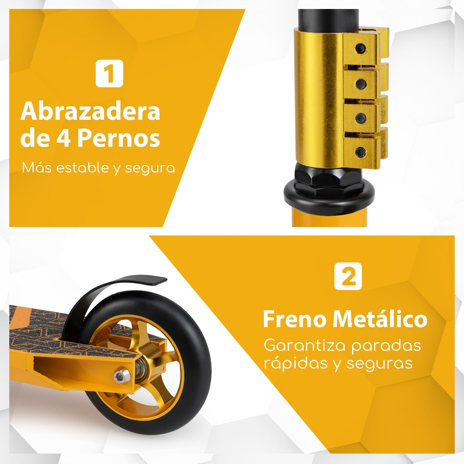 COSTWAY Patinete Freestyle Niños 10+, Scooter de Acrobacias con 2 Ruedas de 110mm, Patinete para Principiantes y Adolescentes, Carga 100kg