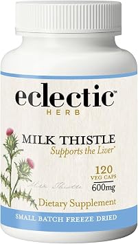 Eclectic Herb, Organic Milk Thistle Capsules, Liver Support, Detox, Cleanse, 120 CT