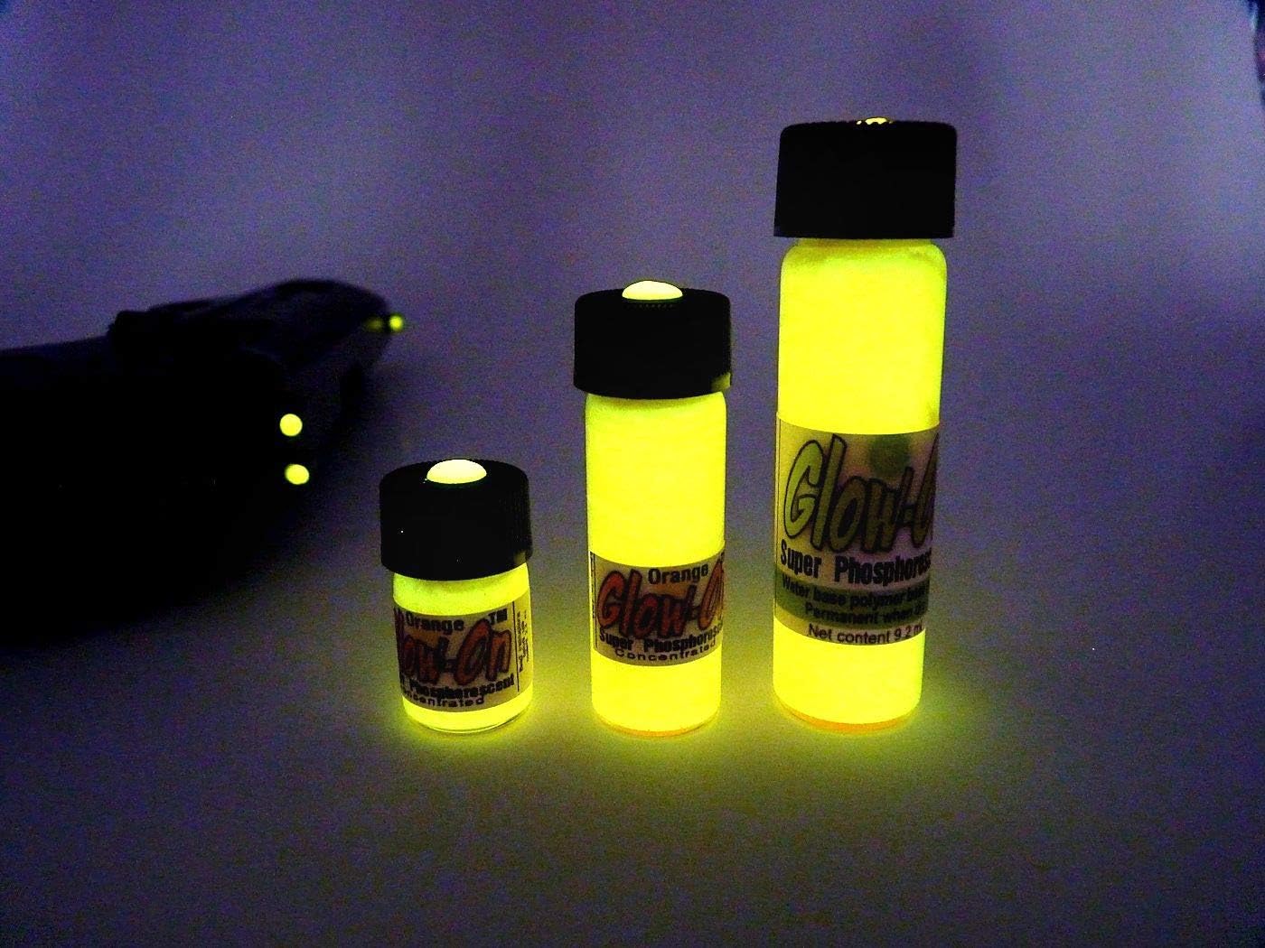 Glow-On Orange Color and Warm Orange Glow Gun Night Sights Paint, Economy Size 9.2 ml Vial, Concentrated, Bright Long Lasting Luminescence