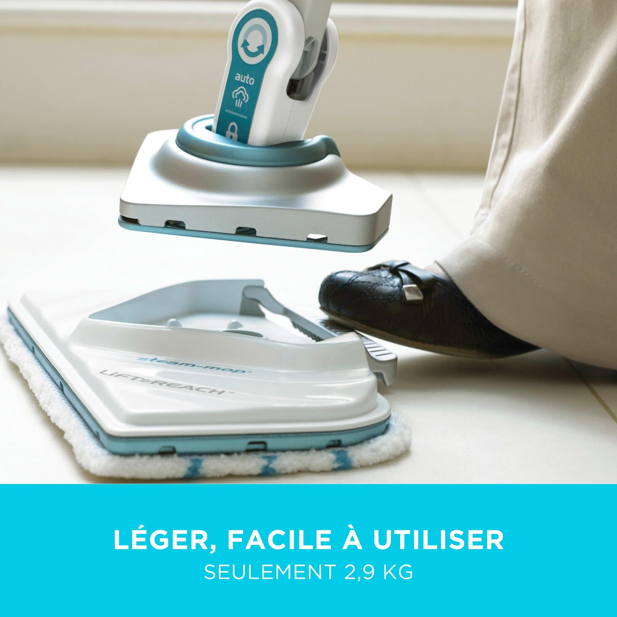 BLACK+DECKER Balai Vapeur 1600W avec AutoSelect et Tête Delta, ‎FSM1630-QS