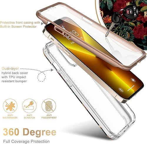 Miniatura 2 de ESDOT - Funda protectora para iPhone 13 de 6.1 pulgadas con protector de pantalla integrado, protección de grado militar con diseños modernos para