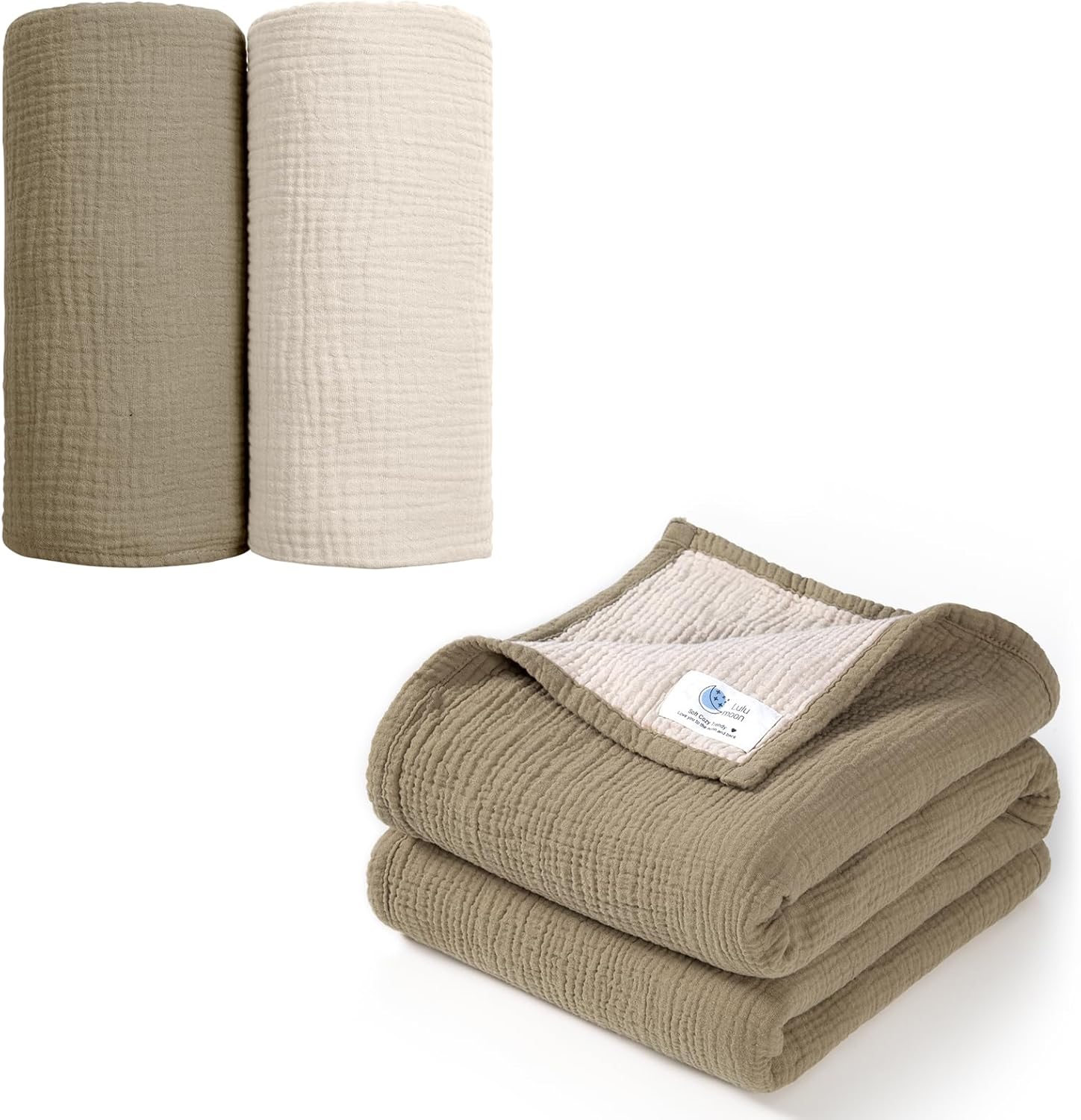 Lulu Moon Muslin Baby Blanket & Muslin Swaddle Blanket