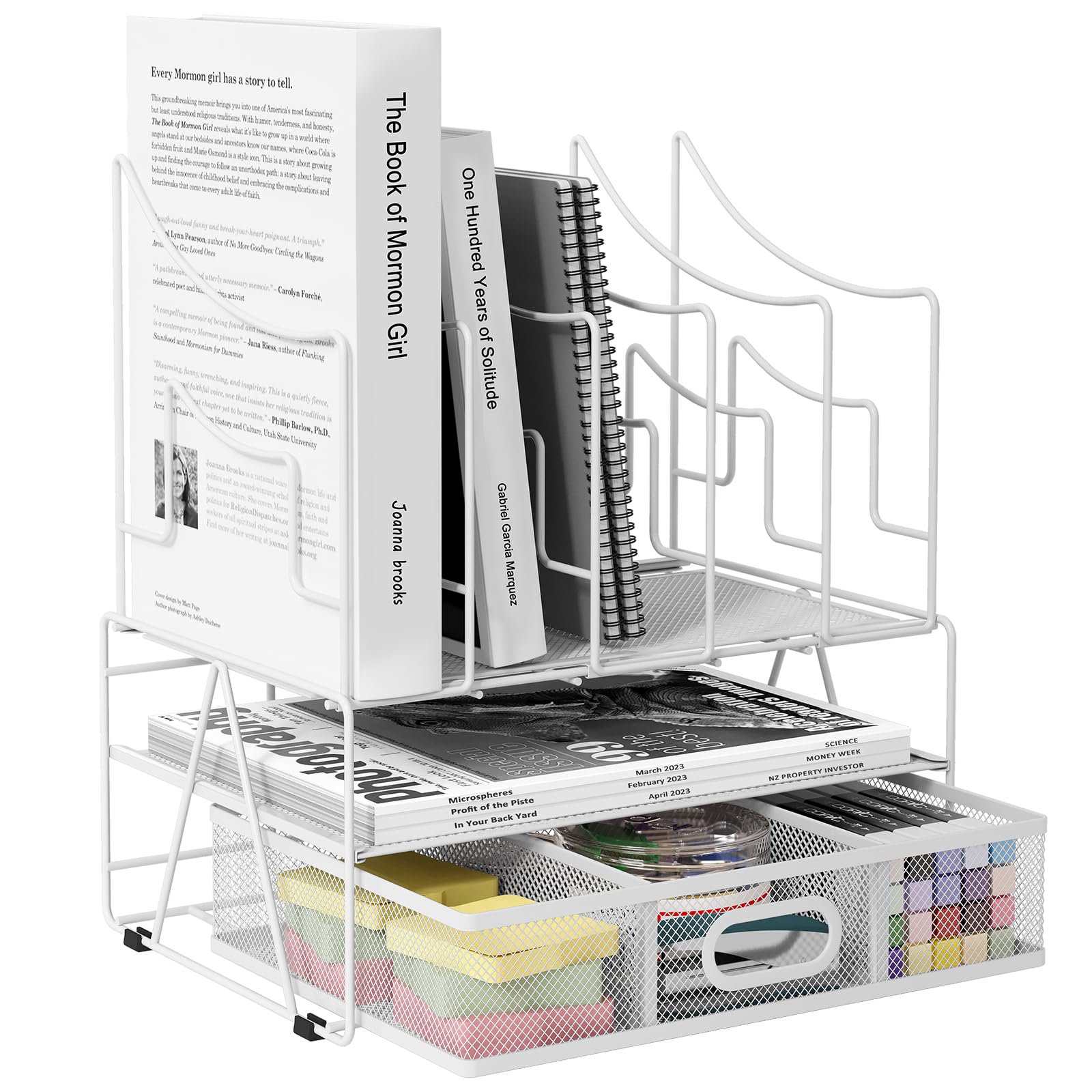 EasyPAG Desktop Mesh 6 Tier Bureau Opgeruimde archiveringsbak Office File Sorter Document Houder Papier Organizer Magazine Opslagrek, Zwart