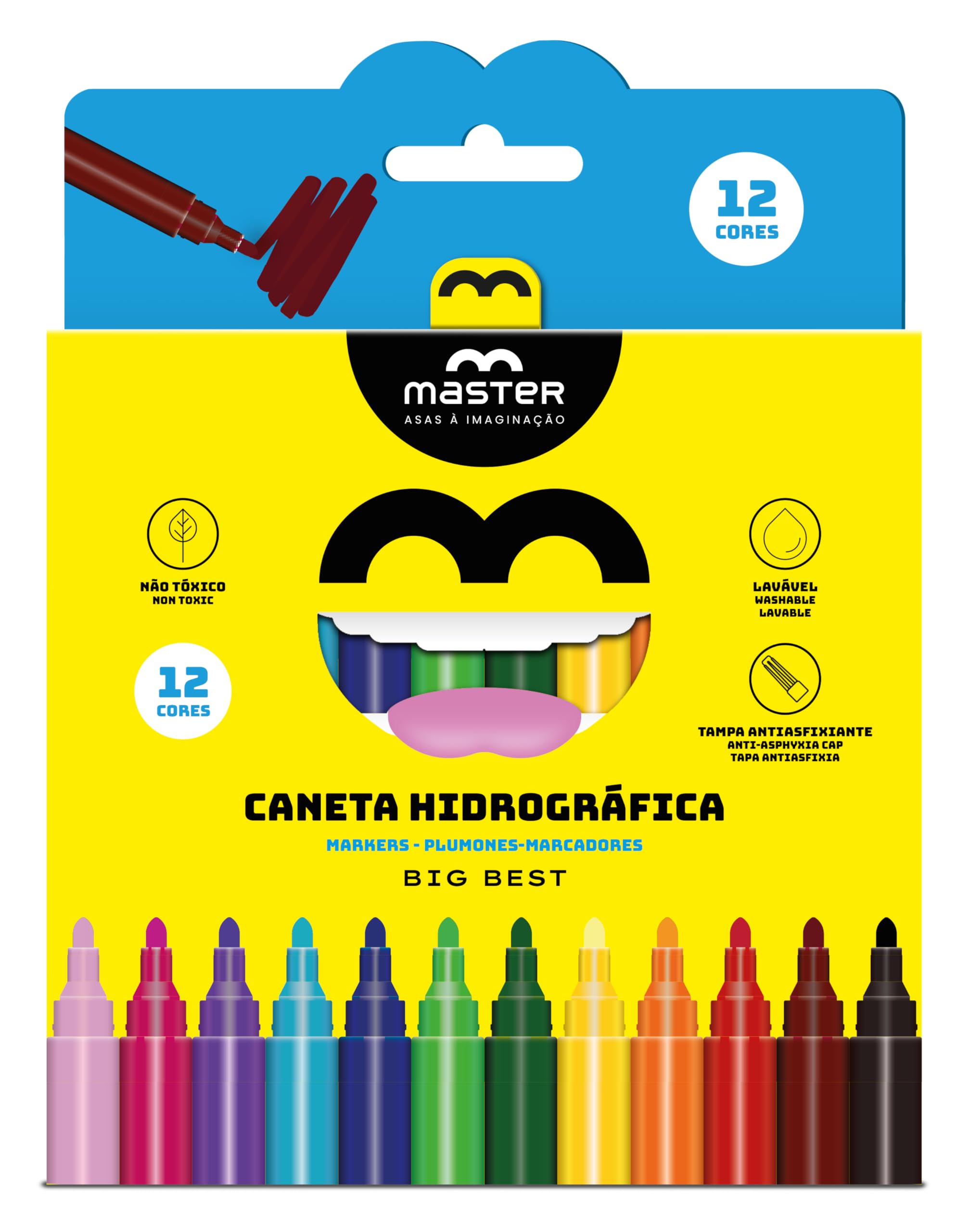 Caneta Hidrográfica Big Best 12 Cores | Amazon.com.br