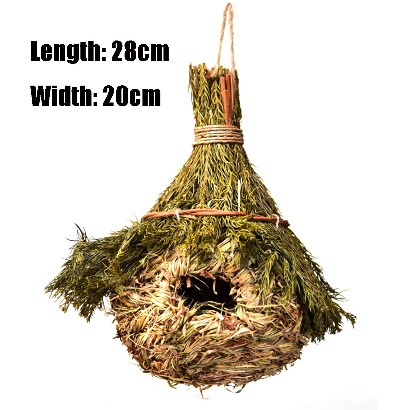 Casa para pájaros Nido de pájaro Tejido 100% de Fibra Natural para Mantenerse Caliente en Invierno, Lugar de Descanso y cría de aviario, 23x14 cm, 28x20 cm (tamaño: 28x20 cm)
