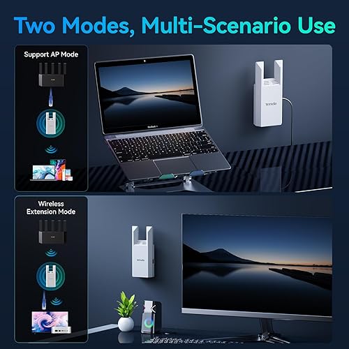 Miniatura 7 de Tenda Extensor de alcance WiFi AC1200 - Extensor WiFi con puerto Gigabit Ethernet, amplificador de señal doméstica de 1.2 Gbps, doble banda, hasta