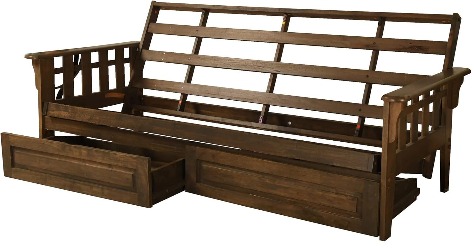 Kodiak Furniture Tucson Full Size Futon Frame with Storage Drawers