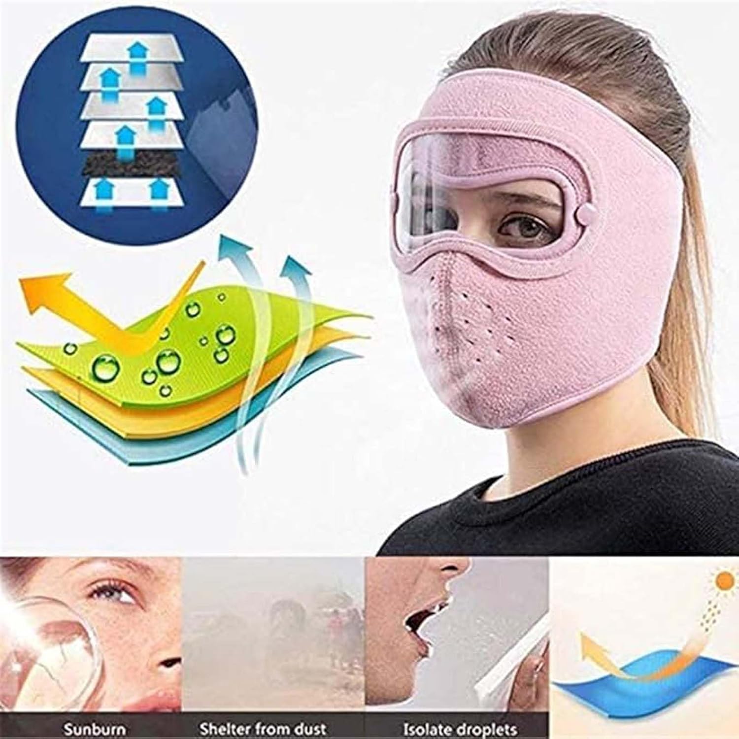 Unisex Winter Warm Mask with Ear Cove Full Face Shields Protection Headgear Masks Riding Windproof Balaclava Ski Mask