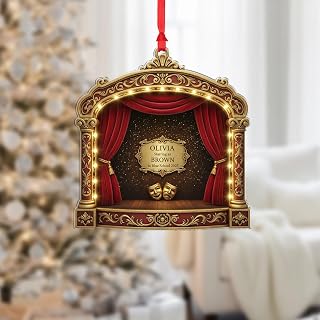 Personalized Theatre Christmas Ornament 2025, Custom Drama Stage Keepsake, Actor Actress Name Ornament, Musical Theatre Gift, Drama Club Xmas Decoration, Performing Arts Ornament, Theatre Ornaments