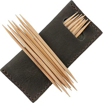 Hide & Drink, Set of 4 Tooth Pick Cases, Cooking Accessories, Full Grain Leather, Handmade, Dark Jade