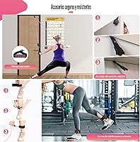 Vista 4 de Bandas de resistencia con asas para mujeres, bandas de ejercicio de 5 niveles para terapia física, yoga, pilates, anclaje de puerta, bolsa