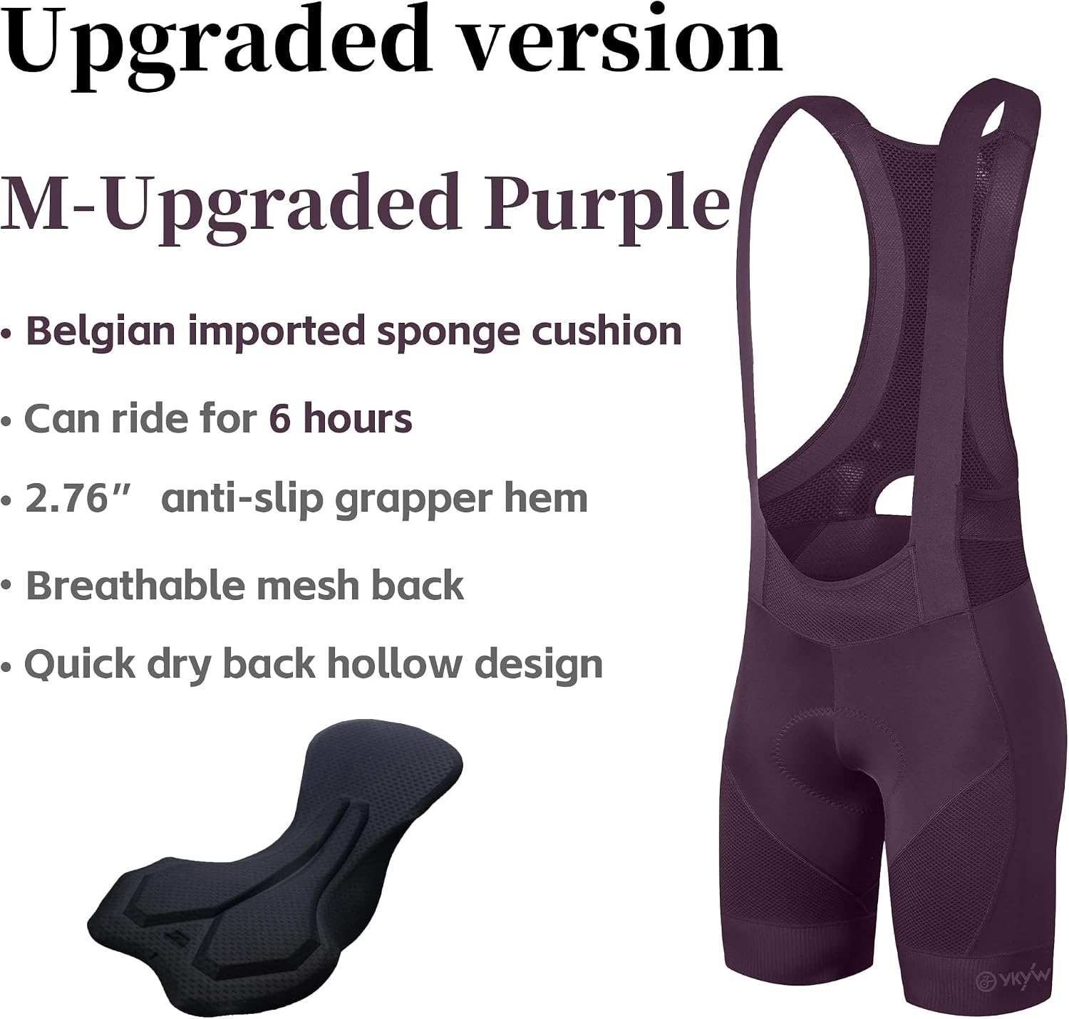 Cycling Bib Shorts for Men - Road Bike Bicycle Breathable Padded Riding Tights