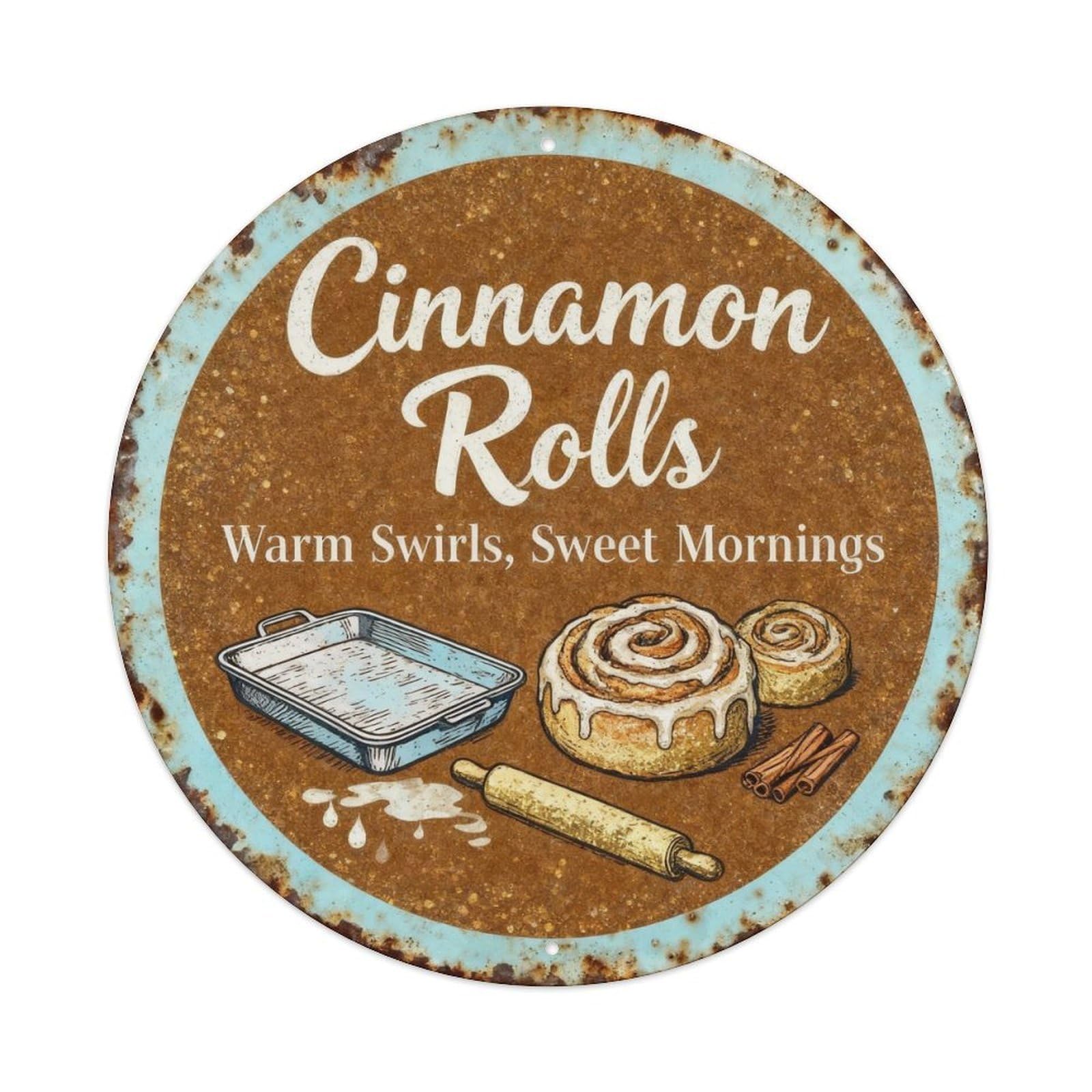 Cinnamon Rolls Bakery Decor Metal Tin Sign Plaque