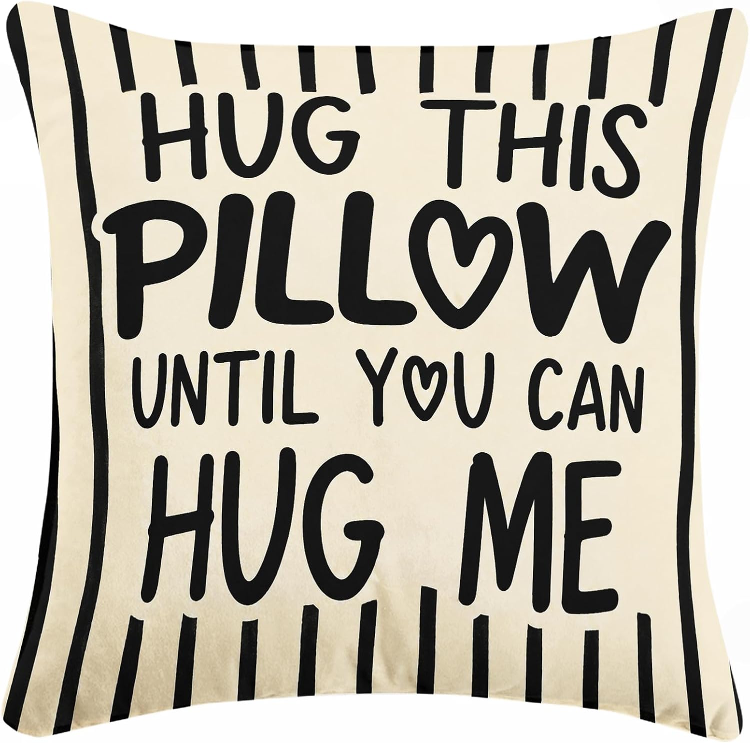 Sufamb Hug This Pillow Until You Can Hug Me Pillow Cover 18x18 Double-Sided