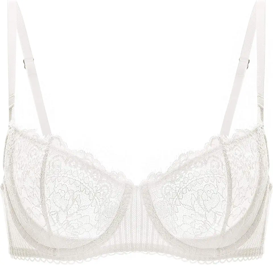 Sutiã feminino sexy de renda push up plus size sutiã transparente balconette com armação sem forro