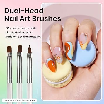 Beetles 31pcs Nail Art Brushes, Dotting Tools, Nail Art Pens, Dust Brush, Striping Liner Fingernail Drawing Pens with Palette Holder Metal Handle All in One for Starter Manicure Design Set