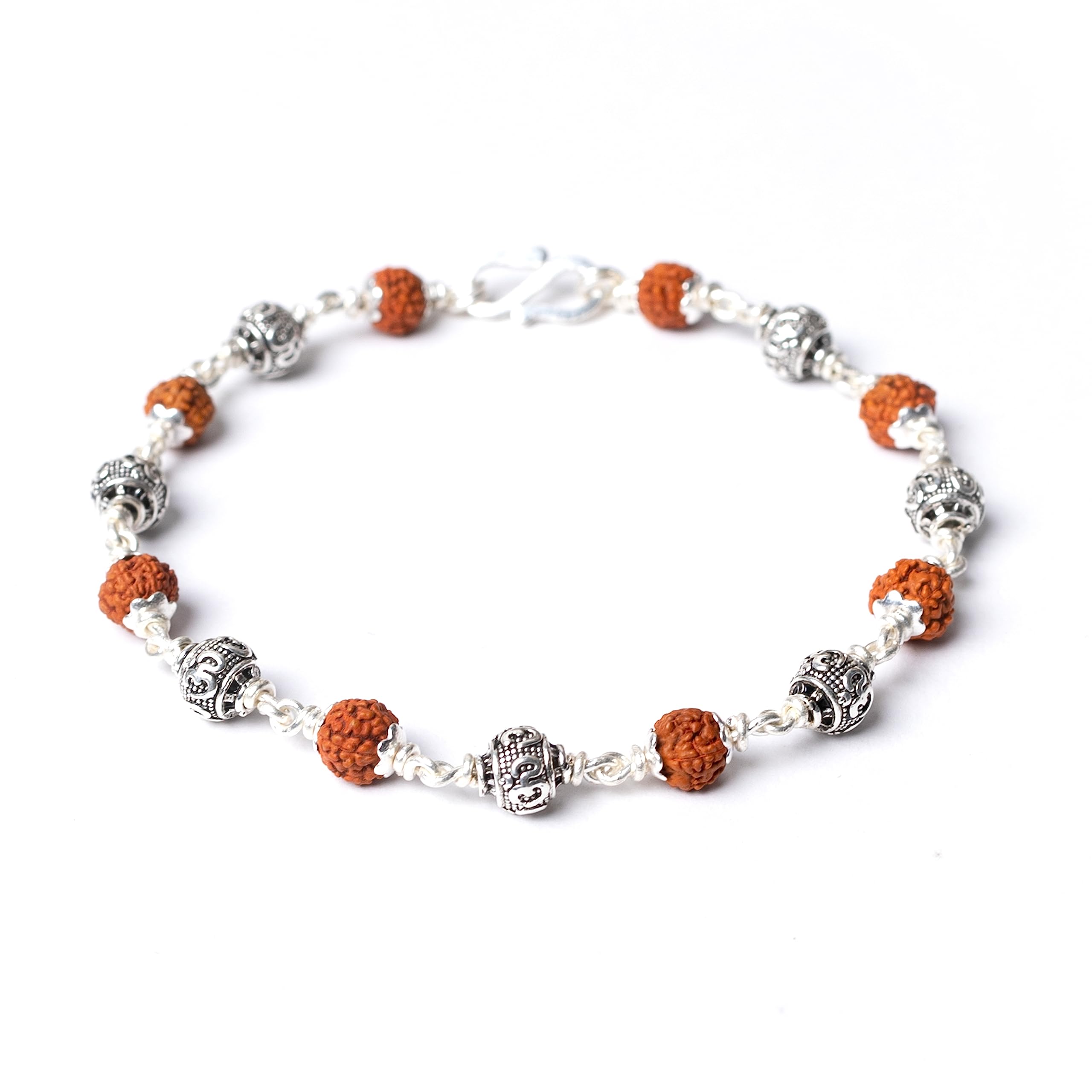 Hem Jewels Pure Silver Rudraksh Rakhi for Brother | Silver Bracelet for Boys and Men | Silver Bracelet Rakhi | Design: OM Beads (HJ_RKH55x2) (B0B4KS1KWZ) Amazon Price History, Amazon Price Tracker