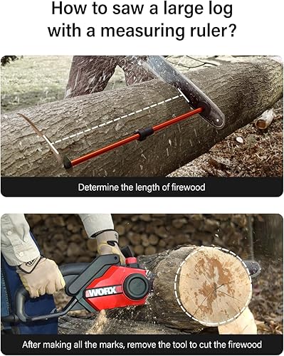 Miniatura 6 de Herramienta de medición de leña magnética fuerte, utilizada para medir rápidamente la longitud de la leña, el medidor de leña se ajusta libremente