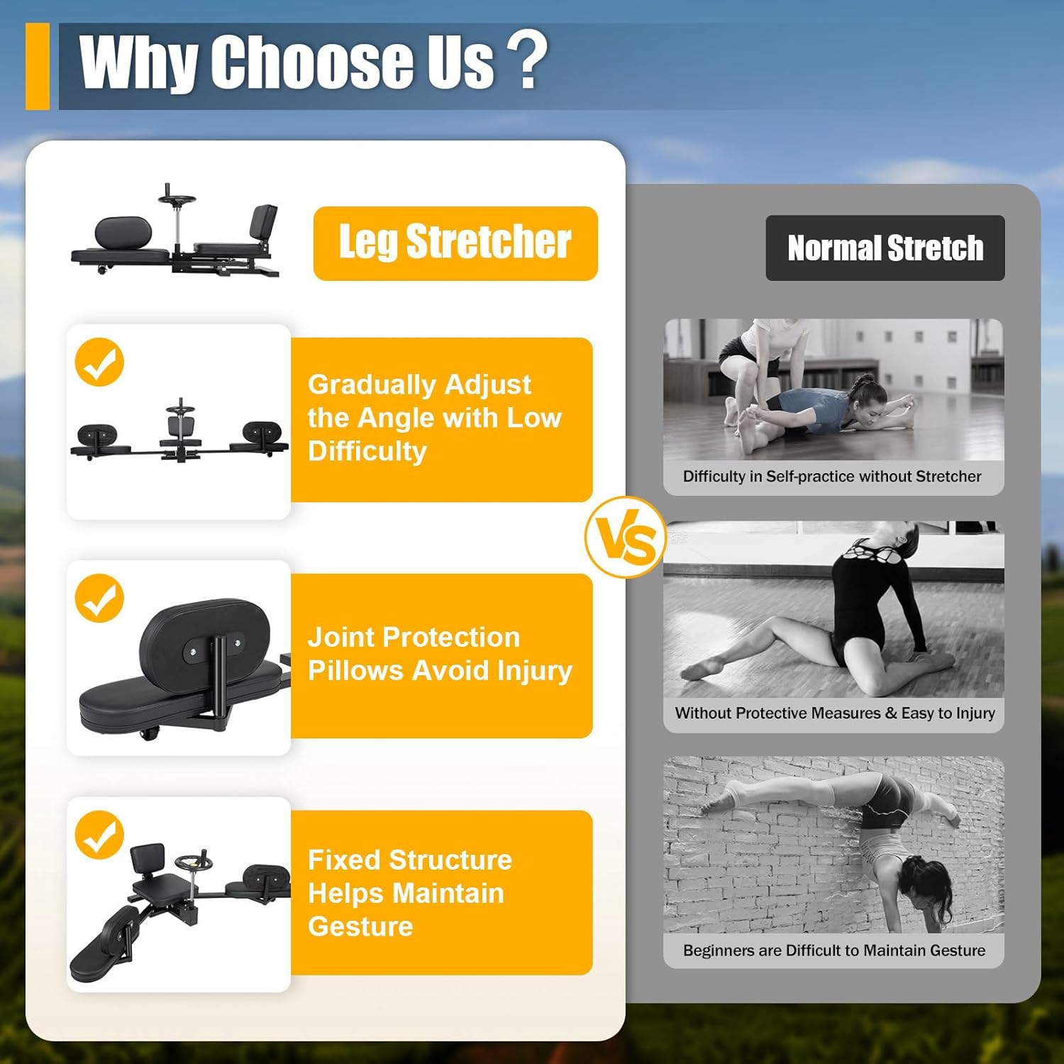 Leg Stretcher Machine, Split Machine for Flexibility Stretching Equipment Hip Stretcher for Yoga, Dance, Gymnastics and Other Sports Thighs, Glutes