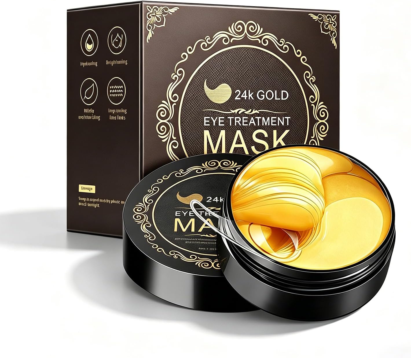 60pcs 24k Gold Eye Mask, Under Eye Patches for Dark Circles, Puffiness & Wrinkles, Hydrating Eye Mask Skincare, Eye Patches for Women, Under Eye Mask, Refresh Your Skin, Reduce Wrinkles and Fine Lines