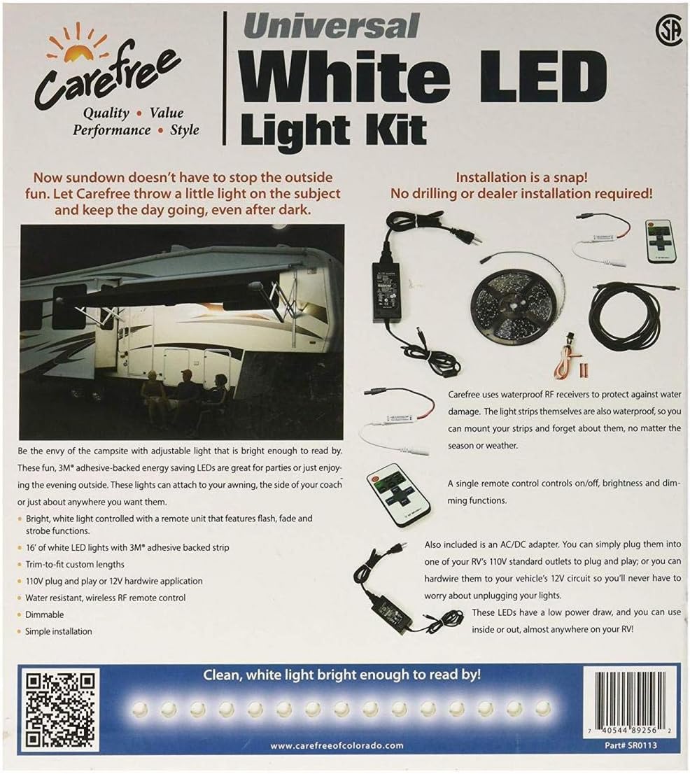 Carefree SR0113 White LED Universal White RV Awning LED Light Kit,1 Pack