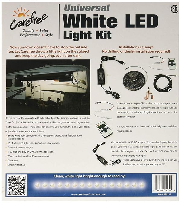 Carefree SR0113 White LED Universal White RV Awning LED Light Kit,1 Pack by Carefree - Image 3